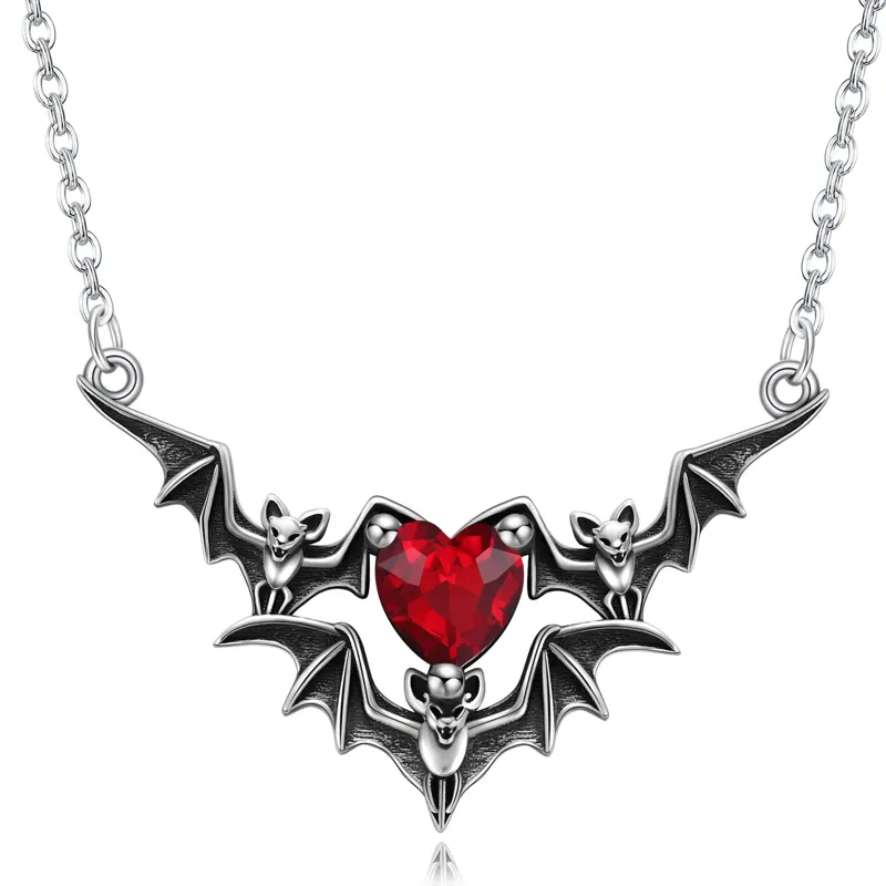 Elegant Bat-Wing Heart Necklace