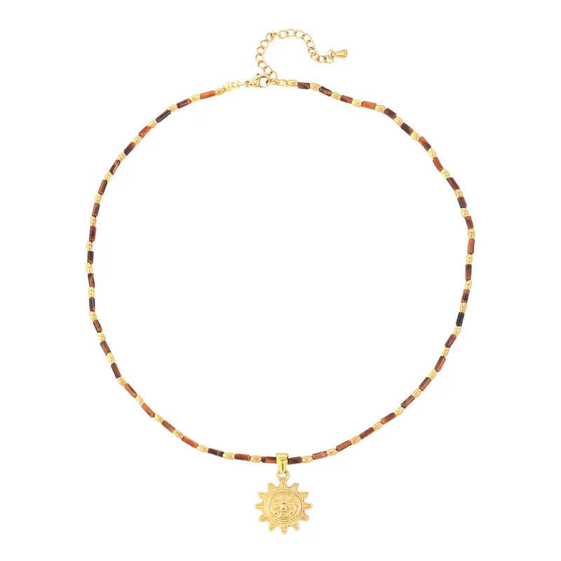 Vintage-Style Sun Pendant Necklace