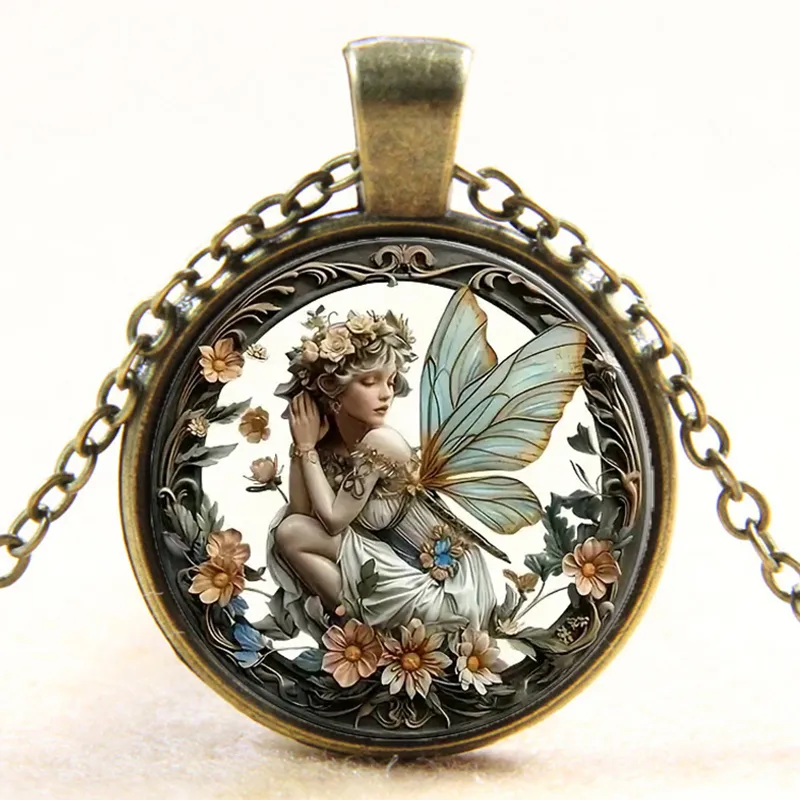 Elegant Vintage Fairy Pendant Necklace